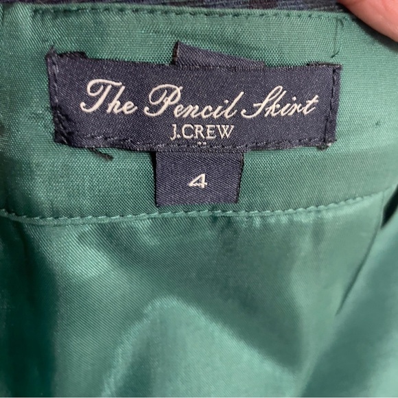 J. Crew The Pencil Skirt Womens Sz 4 Blue Green Plaid Classic High Waist Pencil - Picture 5 of 9